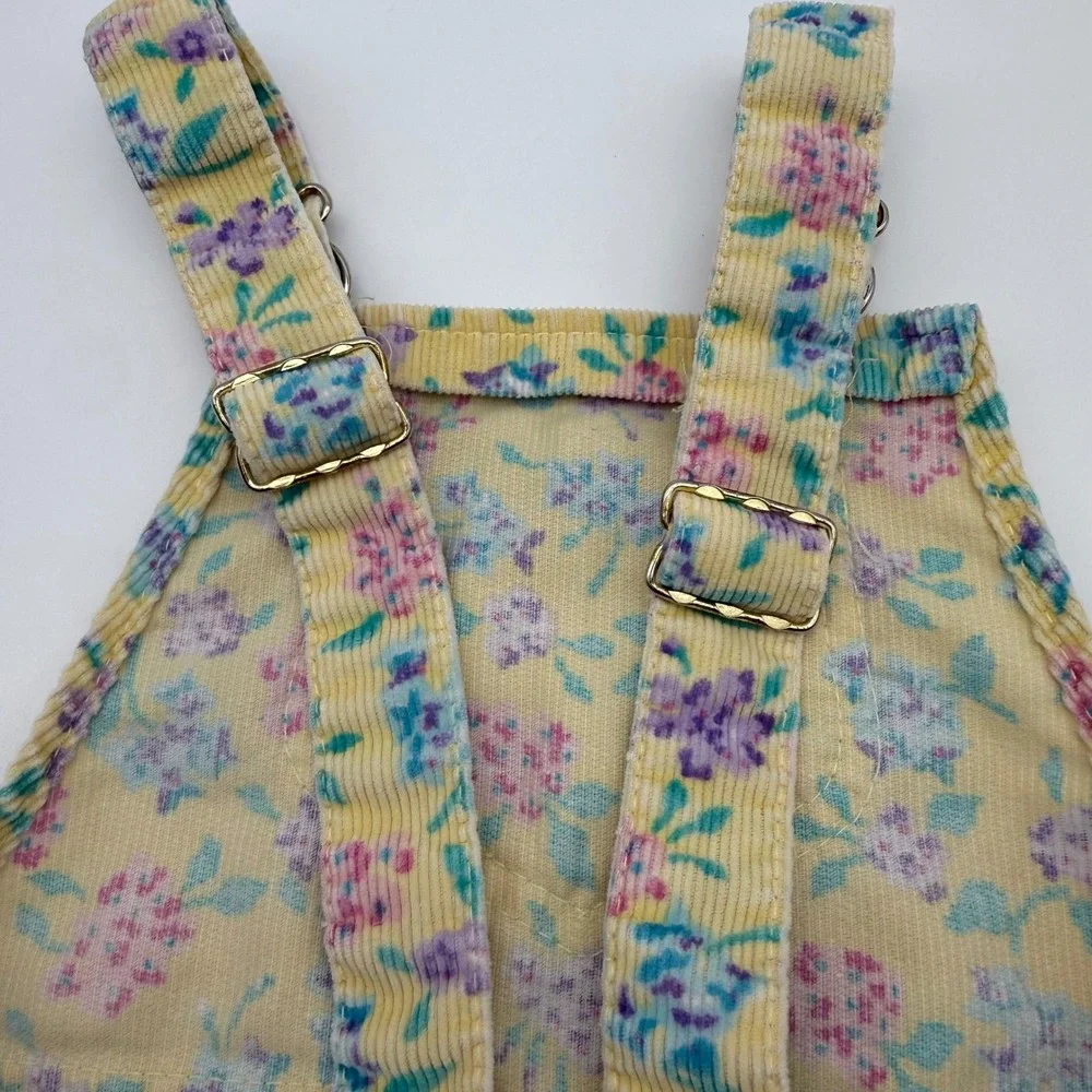 Vintage OshKosh B'Gosh 4T Floral Corduroy Jumper Dress Made USA 90s Cottagecore